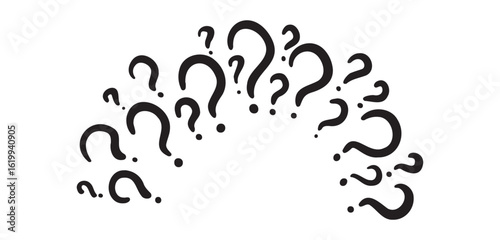 question mark circle around concept doodle hand drawn frame. question mark semicircle splash drawing line clipart symbol