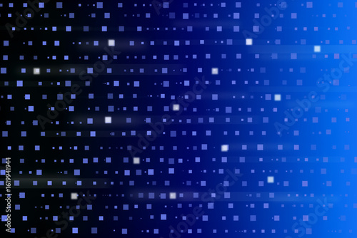 Abstract blue digital background with glowing squares and motion effect