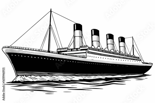 Titanic Ocean Voyage: Detailed Ship Art