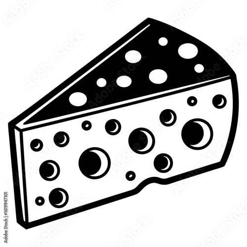 Black and White Slice of Swiss Cheese 1.