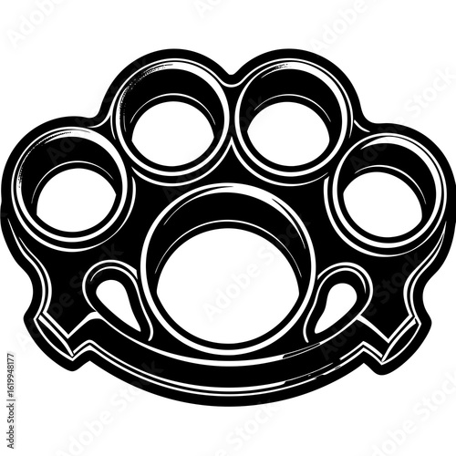 Black Brass Knuckles Weapon Design.