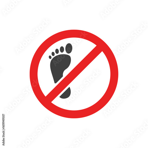 No Foot Traffic Sign Keep Off - Graphic Prohibition of Footprints