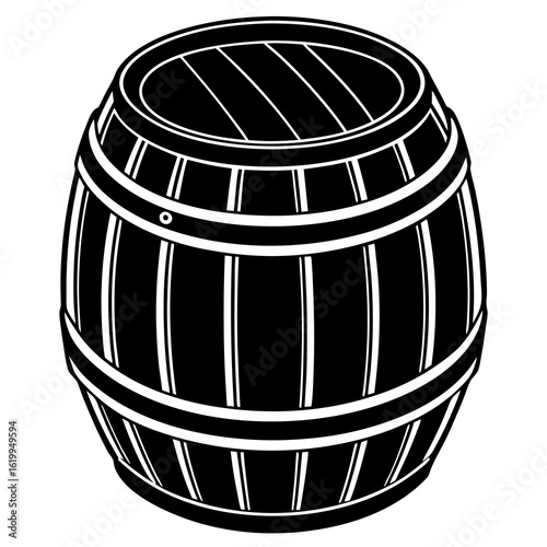 Classic Wooden Barrel Illustration 1.