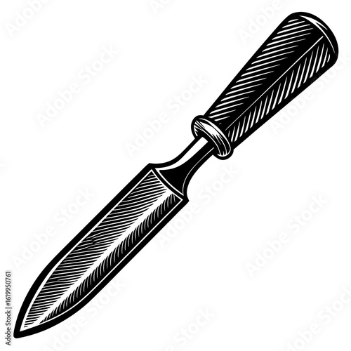 Engraved Chisel Tool for Woodworking and Craft.