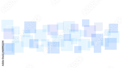 Vector modern futuristic blue and soft grey geometric square shape overlapping layer on white background. Ombre blue mosaic patterned background.