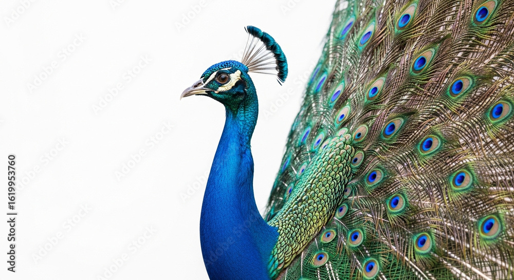 Fototapeta premium peacock with feathers out