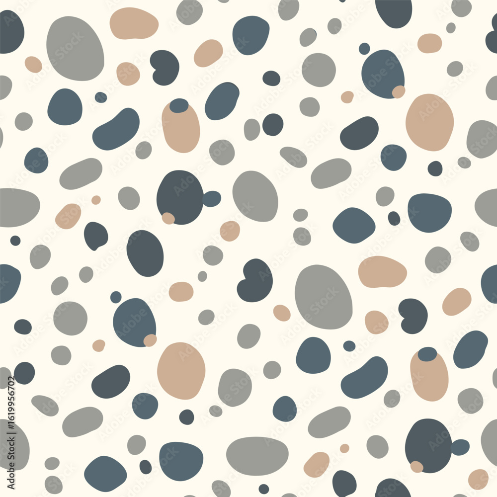 Fototapeta premium A chic pattern of pebbles and irregular shapes in earthy tones