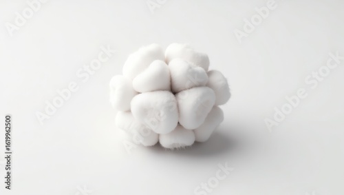 A cluster of fluffy white cotton balls.