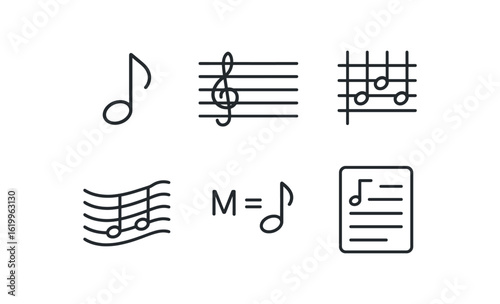 straight perfect stroke icon mono icons style isolated music note music staff music chord progression music melody music tempo marker music lyric sheet