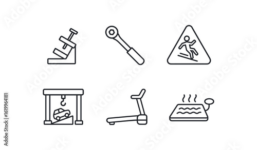 straight perfect stroke icon mono icons style isolated slippa friction tester slippa torque wrench slippa warning slippa slipway crane slippa treadmill belt slippa sensor pad