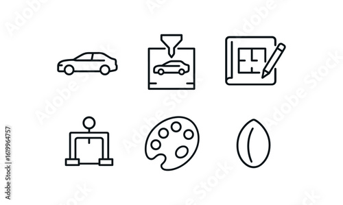 straight perfect stroke icon mono icons style isolated nesis model prototype crafting mold cast print drafting sheet assembly jig fiture composition palette array origin seed sample