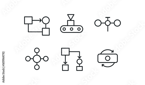 straight perfect stroke icon mono icons style isolated process flowchart diag process assembly process pipe schematic process machine process workflow engine process control loop