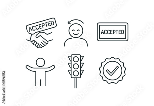 straight perfect stroke icon mono icons style isolated acceptance handshake stamp acceptance nod sequence acceptance welcome mat acceptance open acceptance acceptance checkmark