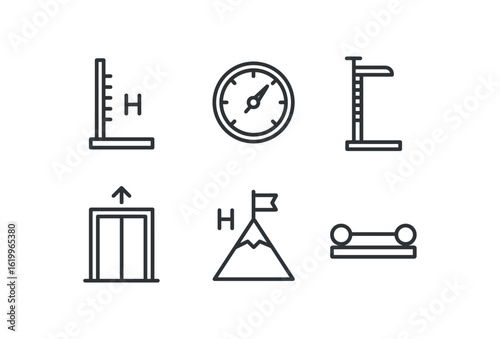straight perfect stroke icon mono icons style isolated height gau rod height altimeter bater height stadiometer scale height eltor shaft height peak marker height vertical sine bar