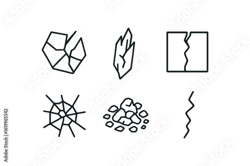 straight perfect stroke icon mono icons style isolated fragmentation shatte glass shard fragmentation splinte wood chip fragmentation fractu ceic tile fragmentation fracture network mesh