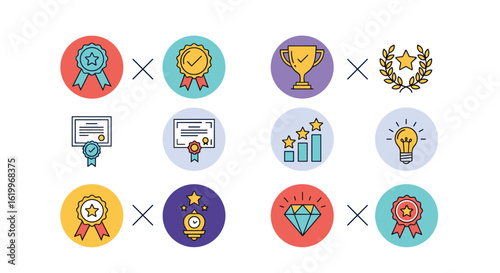 Celebrating achievements and recognizing excellence through awards and recognition symbols representing success and motivation