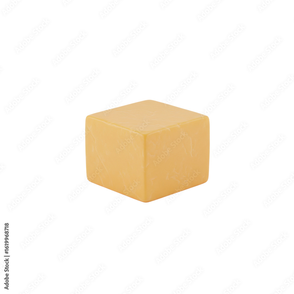 Fototapeta premium Block of cheddar cheese isolated PNG with Transparent Background