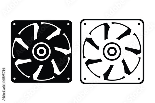 Server fan art silhouette vector out line art on white background