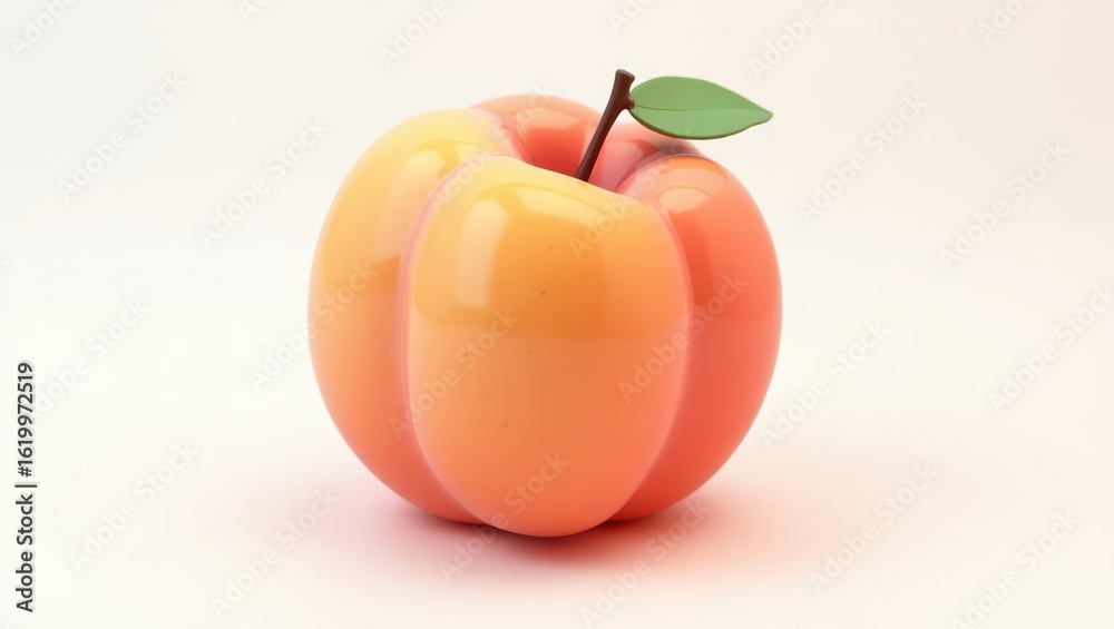 Obraz premium Peach-like fruit with a smooth, glossy surface.