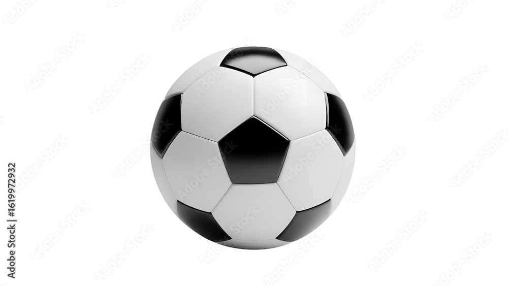Fototapeta premium Soccer ball isolated on white background for sports equipment and game or match illustration design on transparent background