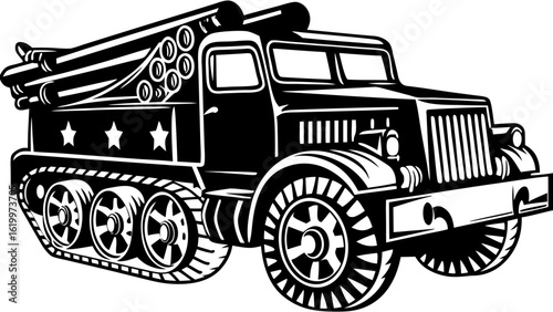 Halftrack Rocket Launcher Military Vehicle