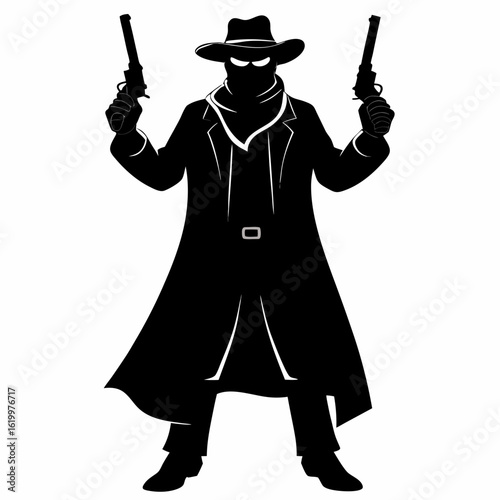 Western Bandit Gunslinger Silhouette