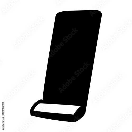 Black office chair in a simple and minimalist style illustration