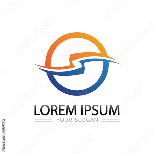 Sea wave crest vector logo design for coastal tourism and ocean brand identity