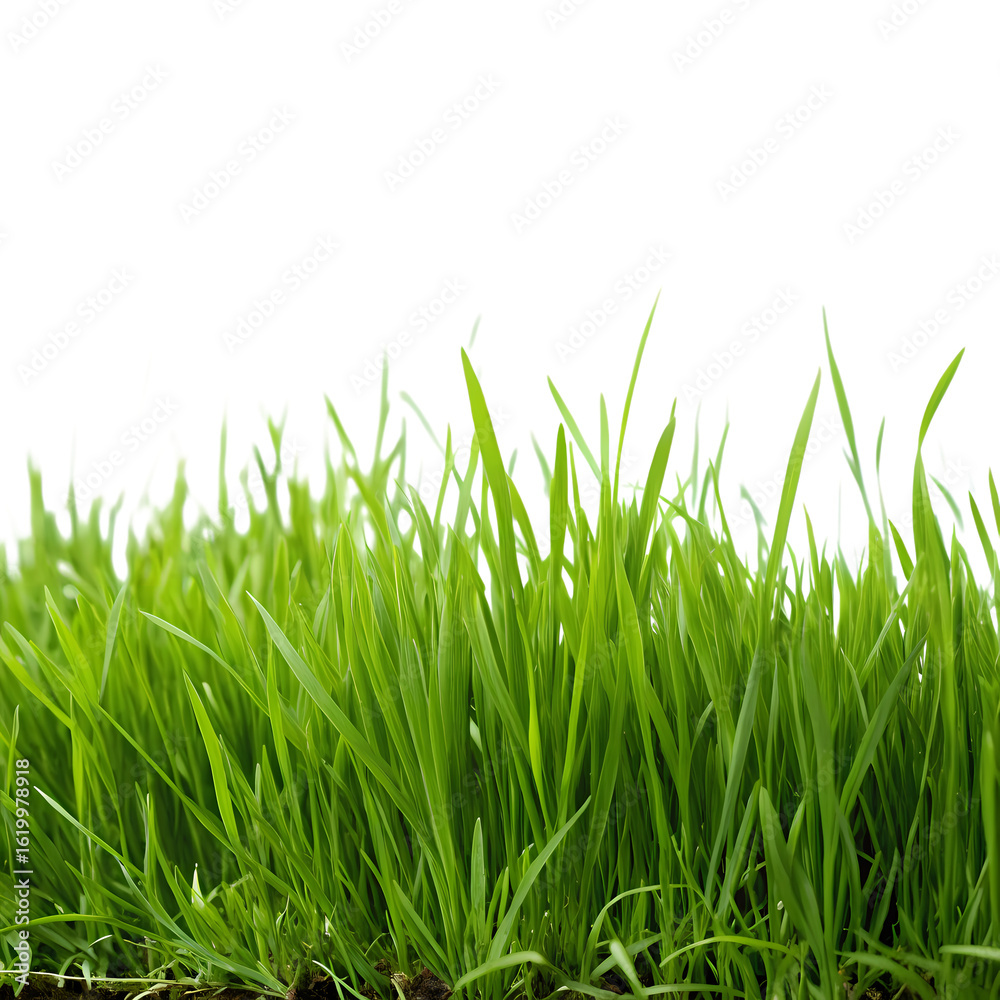 Obraz premium Vibrant Green Grass Blades on transparent background