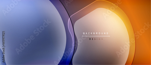 Abstract fluid shapes, gradient colors blend. Modern design, smooth curves create dynamic composition. Minimalist aesthetic, suitable background element.