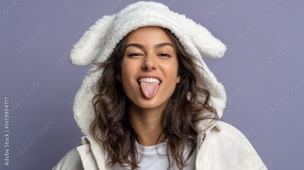Woman portrait with playful expression Woman portrait with playful expression
