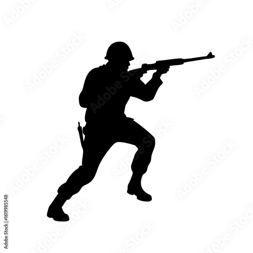 Military Soldier Ready Rifle Silhouette