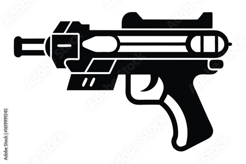 Vector Graphic of Futuristic Toy Blaster Gun Illustration Isolated Without Background