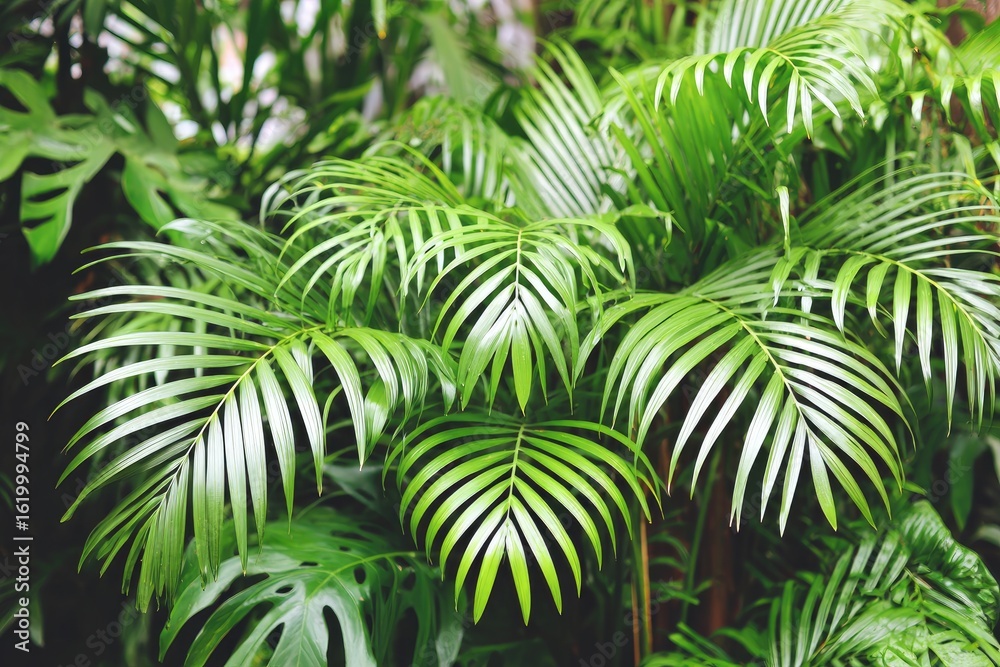 Fototapeta premium Lush green tropical foliage (1)