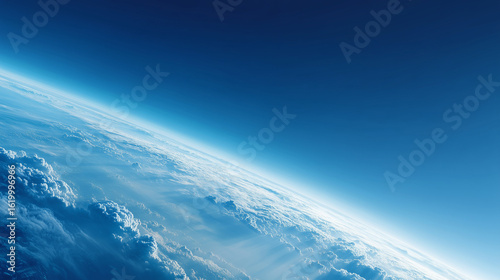 Curvature of the Earth: View from Space with Blue Hues