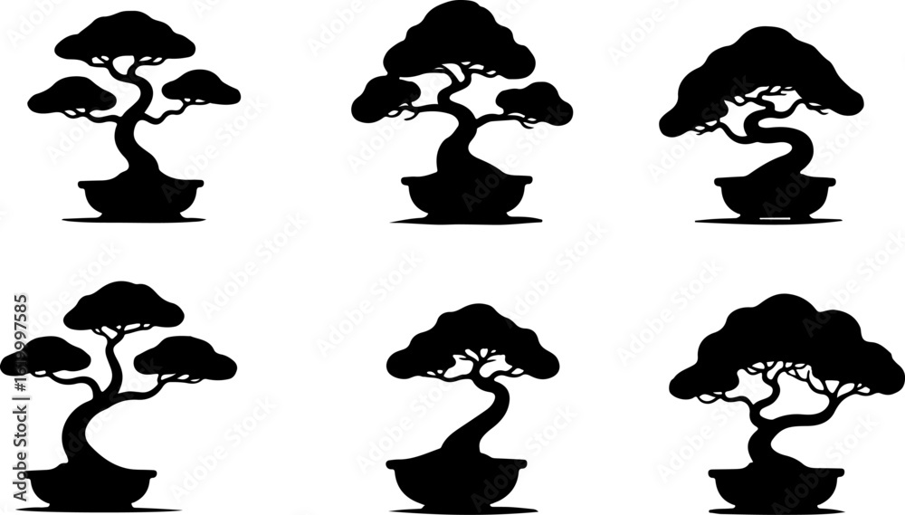 Fototapeta premium Tree Silhouette Designs Bundle Collection