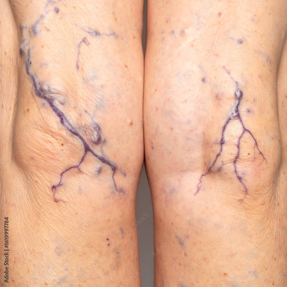 Fototapeta premium Varicose veins on knees