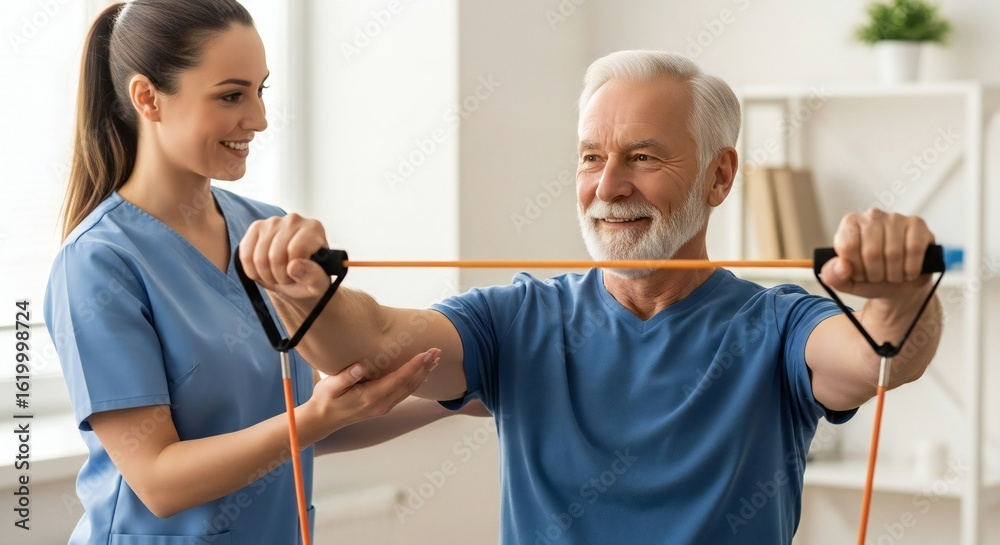 Fototapeta premium Senior Man Physical Therapy Exercise