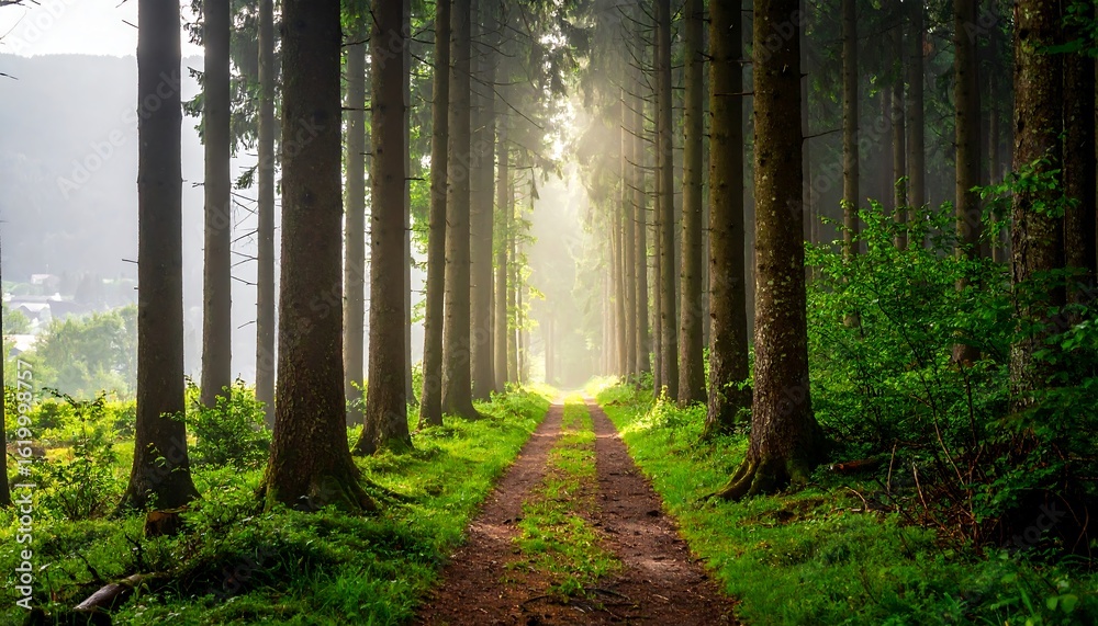 Fototapeta premium Misty forest path