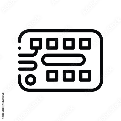 Simple line art icon of a music production controller
