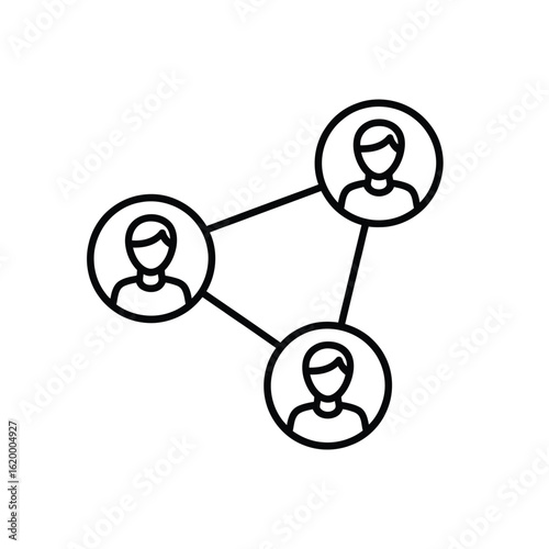 Connected people network icon