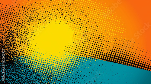 Abstract Halftone Gradient with Splatter Effect