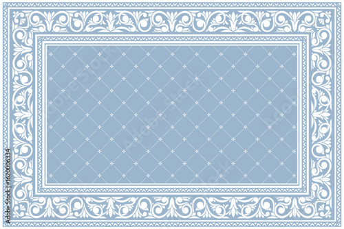 Decorative ornate floral blank design card frame template