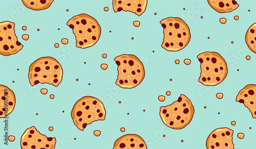 Cute cookies pattern background vector design