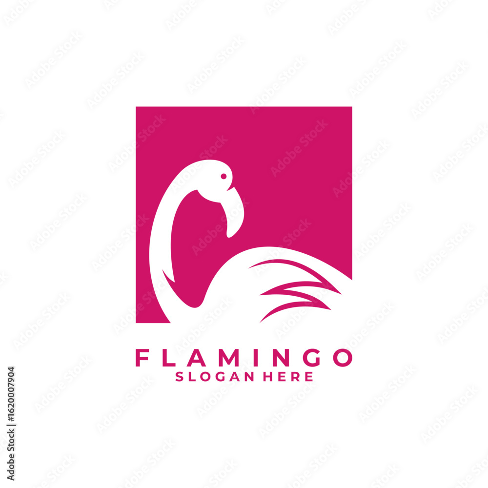 Fototapeta premium Modern Flamingo bird logo design vector template