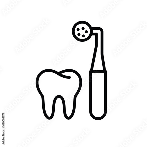 Dental instrument and tooth icon