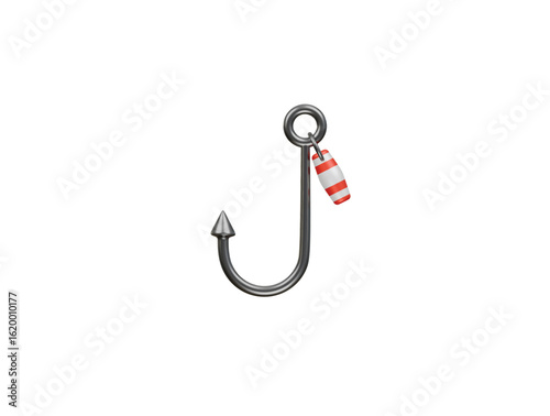 fish hook icon 3d illustration render
