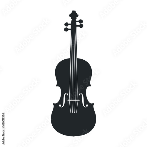 Classic black violin silhouette. Vector illustration