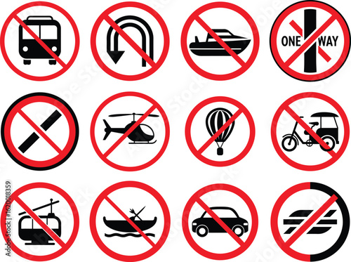Collection of no symbol signs for various prohibitions and restrictions Free Download Collection of no symbol signs for various prohibitions and restrictions - GFXLoad