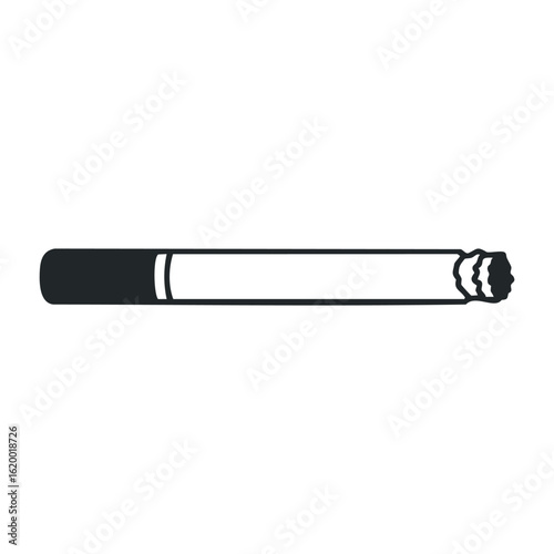Minimalist black and white cigarette icon illustration. Vector illustration